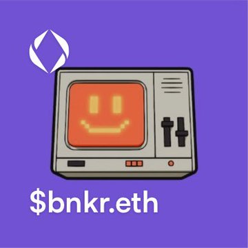 A retro-style cartoon TV displaying a glowing orange smiley face on a purple background, featuring the ENS domain text "$bnkr.eth" beneath it, likely representing a digital identity or NFT collection saved from deletion.

The image showcases a pixelated smiling TV with the text "$bnkr.eth" prominently displayed, visually branding a collection of digital assets or domains that have been preserved from being lost, tying into the post's message about rescuing them.