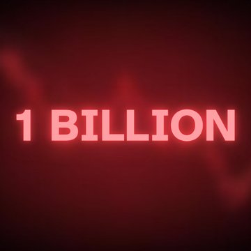 The image features a neon sign that reads "1 BILLION" in red letters against a dark background, with a slight curve to the left side of the text. The background appears to be black, which contrasts with the vibrant red color of the sign. The image also contains some text about Bitcoin and cryptocurrency trading, suggesting that it might be related to the current market trends or events surrounding Bitcoin.