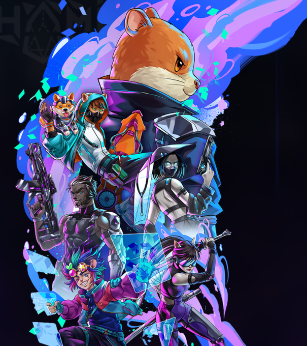 The image features a colorful cartoon illustration of a group of people with various weapons, including swords and guns, standing against a black background. The characters are depicted as cartoon-like figures wearing different outfits, giving them unique appearances. The overall scene is vibrant and visually appealing, capturing the viewer's attention.