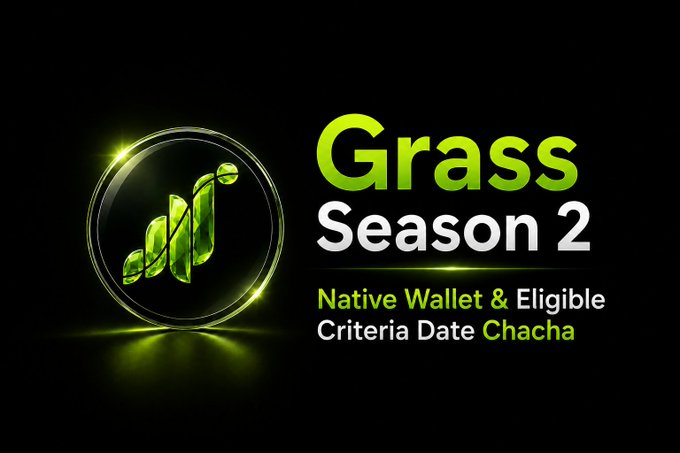 The image features a logo for a TV show called "Grass Season 2" that has been released. The logo includes a green circle containing a green grass symbol inside of it, with the words "Native Wallet & Eligible Criteria Date Change" written below in white text. This suggests that the season 2 of the show is now available on DVD and will be released in Q2 of 2006.