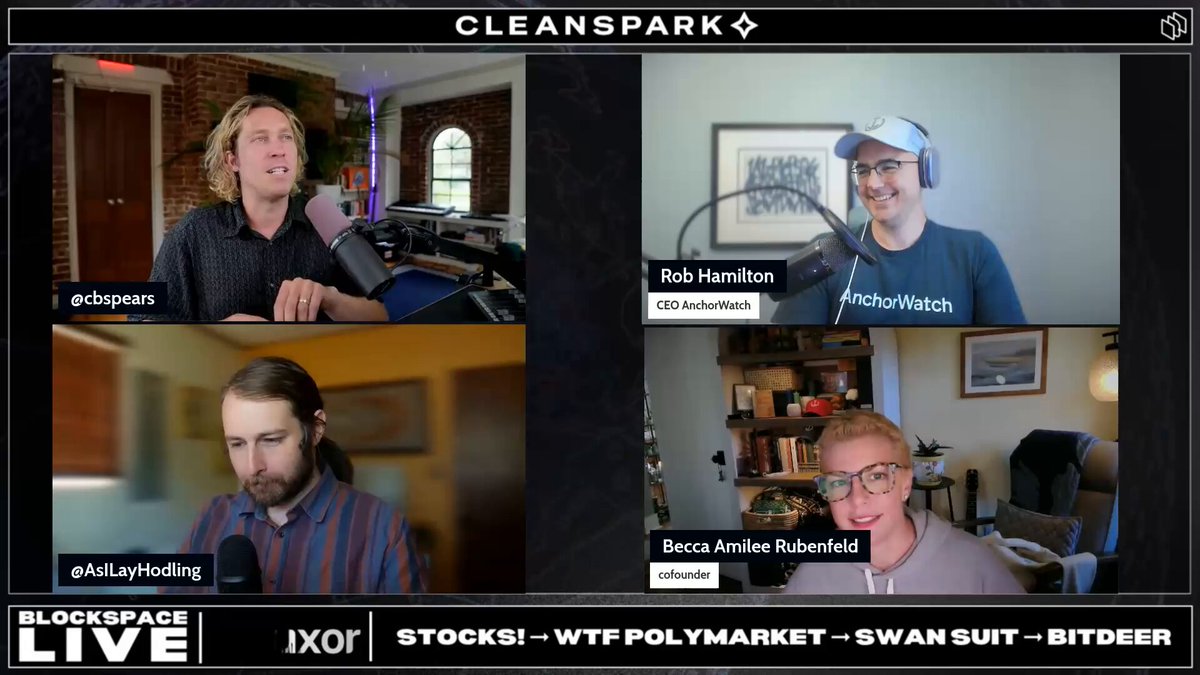 The image shows four men sitting behind microphones, appearing to be participating in an online podcast or radio show. They are all wearing headphones, which suggests that they might be discussing a topic related to cryptocurrency or financial markets. The post reads "Strategy sold BTC last month but the @Polymarket terms got changed last minute and millions weren't paid out. Users are angry." This implies that there is some dissatisfaction among users regarding the sudden changes in the cryptocurrency market rules, which could have led to a loss of value for those who invested in Bitcoin or other cryptocurrencies at the time.

The image also includes text elements such as "blockspace" and "@Polymarket," which might be related to the podcast's platform or the show's name. The men are sitting behind microphones, indicating that they are likely hosts or participants in a live broadcast or discussion about cryptocurrency and financial markets.