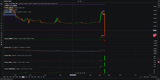 A candlestick chart showing the price action of the "ChainGuess" token (CHAINSGUESS/BUSD pair), displaying a dramatic late-session price collapse, with multiple technical indicators visible below the main price chart. The image supports the post's complaint by visualizing the steep ~90% dump in the token's price, illustrating the type of severe crash the author argues warrants Binance's review and potential delisting.