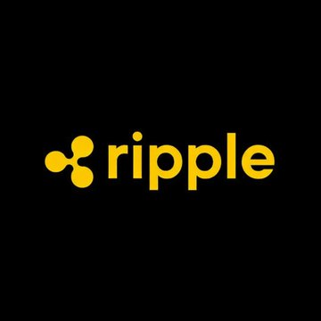 The image displays the Ripple logo, featuring its signature yellow symbol alongside the "ripple" wordmark on a black background. This branding ties directly to the post's welcome message to @Ripple.