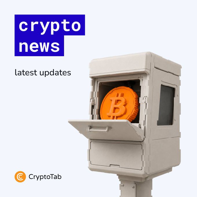 The image is a graphic for CryptoTab's "crypto news" featuring "latest updates," showing an orange Bitcoin coin sitting inside an open grey safe. The safe imagery visually represents Bitcoin holding its value as it tests the $61-63K zone amid market pressure.