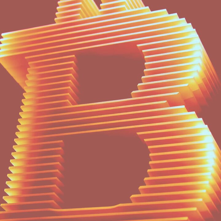 The image features a large, stylized letter "B" with an orange background that makes it stand out against the red backdrop. The letter appears to be made of stacked layers or multiple layers of material, giving it a three-dimensional appearance. The text in the image reads "It's time for BTCfi. Bitcoin $BTC has been the most-watched asset in crypto since the start, and one of the least useful inside DeFi". This message is related to the content of the post, which discusses Bitcoin and its relevance within the cryptocurrency world.