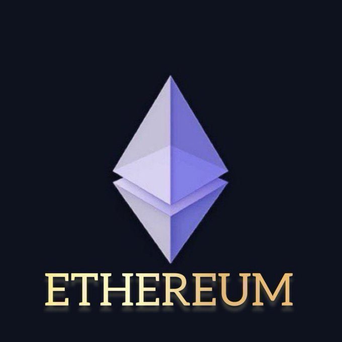 The Ethereum cryptocurrency logo displayed in purple and white against a dark background with the word 'ETHEREUM' in gold text beneath.
