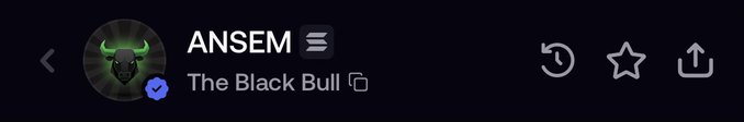 The image shows a profile header for "ANSEM" with the title "The Black Bull" alongside a horned bull icon. This relates to the post highlighting Ansem's influence in reviving Solana crypto trading activity.