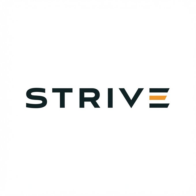 The image displays the "STRIVE" logo in dark text with an orange accent, representing Strive, the asset management firm mentioned in the post that recently acquired 3,311 BTC for approximately $280 million, bringing its total Bitcoin holdings to 32,773.