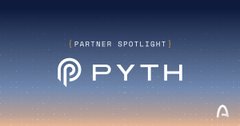A blue gradient banner with the text 'PARTNER SPOTLIGHT' above the 'PYTH' logo.