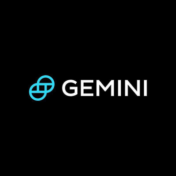 The image displays the Gemini logo, featuring a blue interlocking knot symbol beside the word "GEMINI" in white text on a black background. This branding corresponds to Gemini, the cryptocurrency exchange referenced in the news about its $5M CFTC settlement being upheld by a federal judge.