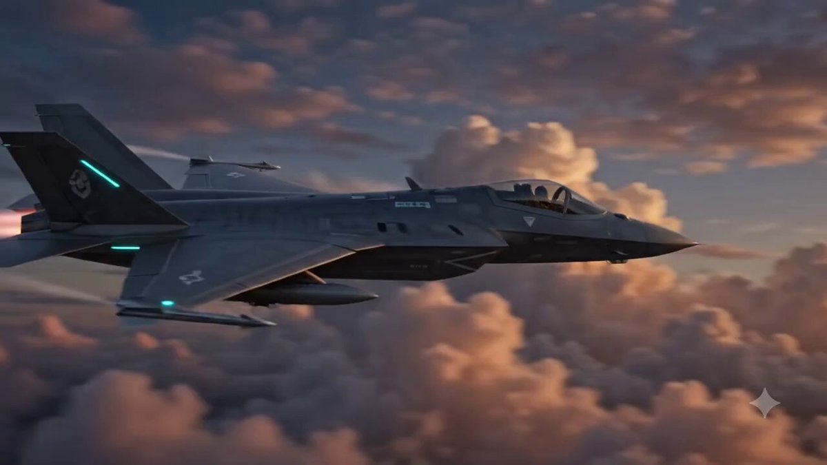 In the image, a fighter jet is flying through a cloudy sky with its nose pointed towards the bottom right corner of the frame. The jet appears to be in motion, possibly descending or ascending at an angle. The background features a beautiful sunset with clouds and a star visible in the top left corner. The caption "The Ultimate $LUNC Burn: Fighter Jet Destroys the Supply Chain!" suggests that this image is related to a post about fighter jets and their destructive capabilities.