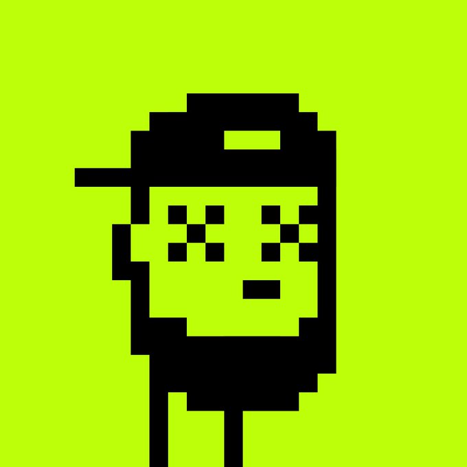 A pixel art image featuring a blocky black character with a puzzled expression wearing a cap, set against a bright lime green background, accompanying a promotional post about the $RONKS NFT collection's upcoming stake launch on OpenSea.