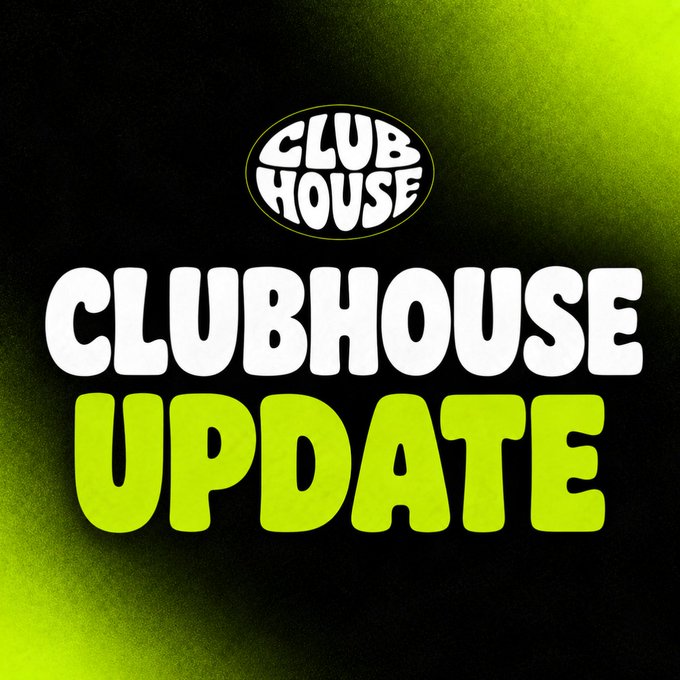 The image is a promotional graphic with a black and neon green grunge background, featuring the "Club House" logo in an oval at the top and large bold text reading "CLUBHOUSE UPDATE" in white and green below it. It serves as a header for the post announcing that the Clubhouse update is now live with the claim issue fixed, encouraging users to collect their $USO rewards.