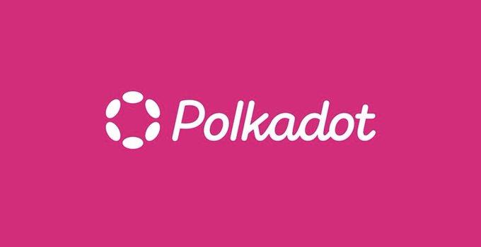 The image features the Polkadot logo and name in white against a pink background. It serves as a visual branding element for a post highlighting recent developments in the Polkadot ($DOT) ecosystem, including JAM studies and the transition of the Statement Store from concept to usable infrastructure for developers.