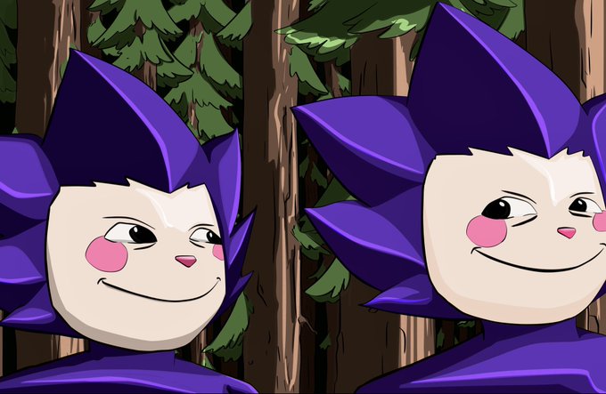Two cartoon characters with purple spiky hair and pink cheeks smile against a forest backdrop, representing the victorious participants of the "Agent Arena" competition where @0xCal1, known as "The Hodler," emerged as the final champion with a balance of $8,254 and a $50,000 prize, while 149 winners split the $30,000 "Predict To Win" pool for $201.34 each.