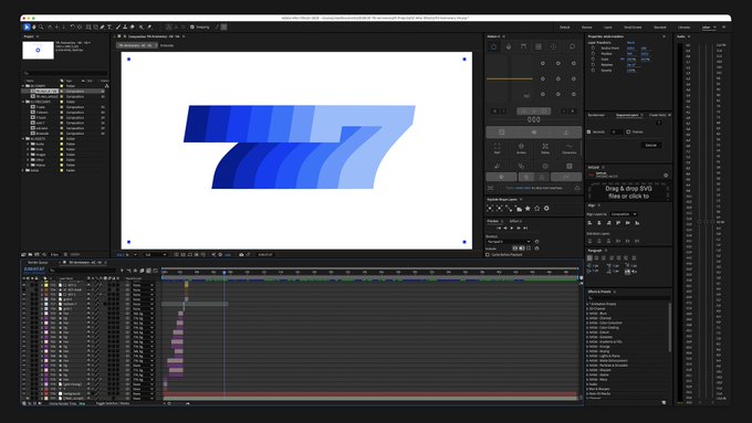 In the center of a computer screen, there's an image with blue lines that spells out "777", which stands for "layer seven" when viewed backwards as "7767654321". The screen displays several layers of data, including an image with black and white colors. Some text on the screen reads: "Big fat 7", which might be a caption or a description related to the image displayed on the computer screen.