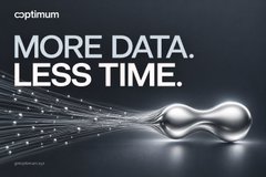 An advertisement for Captivium features the text "MORE DATA. LESS TIME." next to a metallic, abstract object emitting light trails.