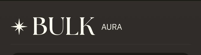 A logo banner displaying 'BULK AURA' in white text with a star icon on a dark background.