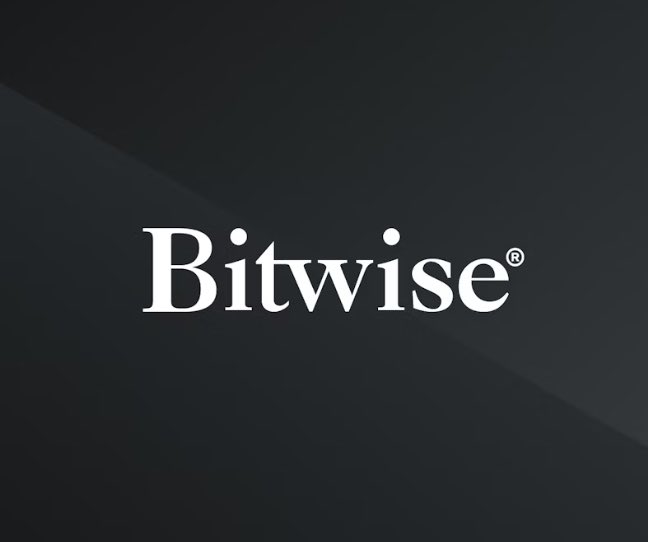 The image displays the Bitwise® logo in white serif text against a dark gradient background, representing the asset management firm behind the $BSOL Solana ETF that recently achieved a record $500 million in trading volume across its first seven sessions.