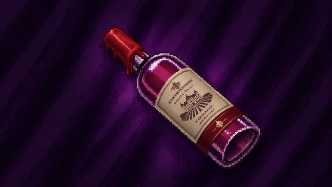 A pixel art image shows a bottle of red wine with a cream-colored label reading "GEBOGEN GLUTEN" against a dark purple striped background, likely symbolizing a "liquid" or "wine-themed" token being offered in the limited-time EVM address promotion.