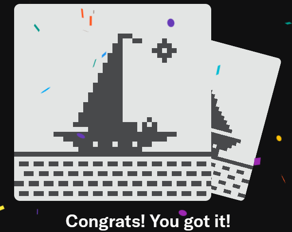 A celebratory pixel-art illustration shows two stacked computer monitors displaying a retro "Goose Game" with a staircase of geese climbing toward a star, accented by confetti, with the text "Congrats! You got it!" below. The image relates to the post by visually capturing a sense of achievement and playful excitement, fitting the enthusiastic tone about "Normie Yacht Club" and "Normie Sailors."