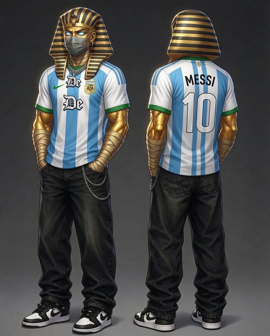 The image features a man wearing a blue and white striped shirt, black pants, and sneakers. The man has his arms crossed over his chest and appears to be posing for the photo. The background of the image is dark gray, which contrasts with the colorful attire of the man in the foreground. The caption below the image reads "Who’s active I don't usually post alpha but I'd drop this here the dev is a well trusted person if I call name y'all gonna be surprised $Messi on $SOL CA : A6PBbWXZQkipJj3E1JvckX49G2jUKeBWe3mSvyPopump Deleting soon".