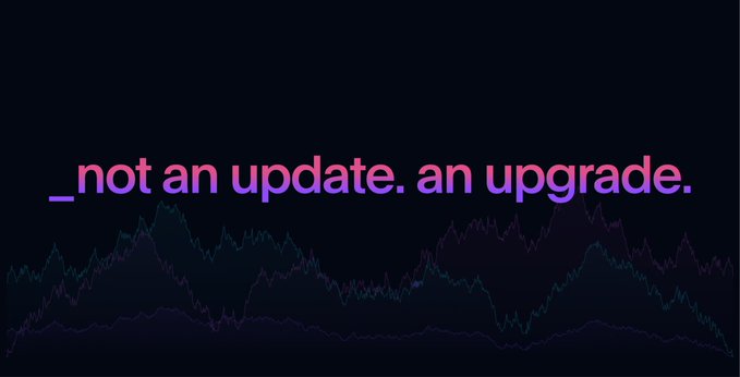 The image features a large banner with the text "not an update." written in pink and purple colors. The background of the banner displays a graph or chart that appears to be related to gaming, possibly a bar graph or line graph. The main focus is on the message "not an update" written in white letters against this colorful background.