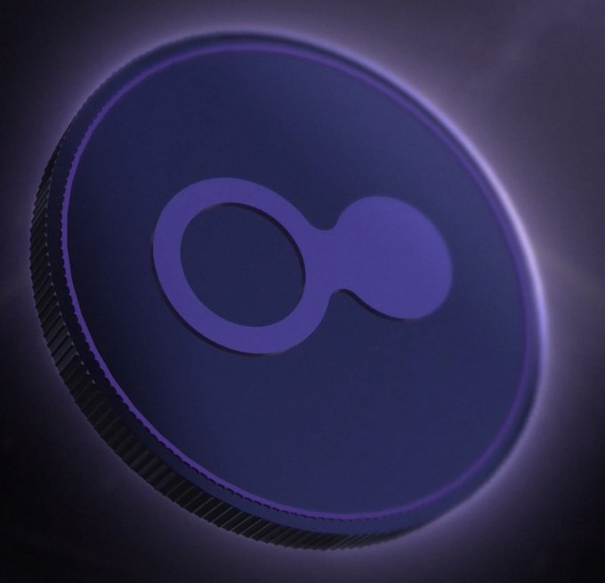 A glowing purple circular emblem featuring an abstract infinity-like symbol rests on a dark surface, visually representing the digital "badge" being claimed. The design evokes a sense of membership or achievement, aligning with the post's call to join the Moonclave 30-day campaign and earn rewards through active community engagement.