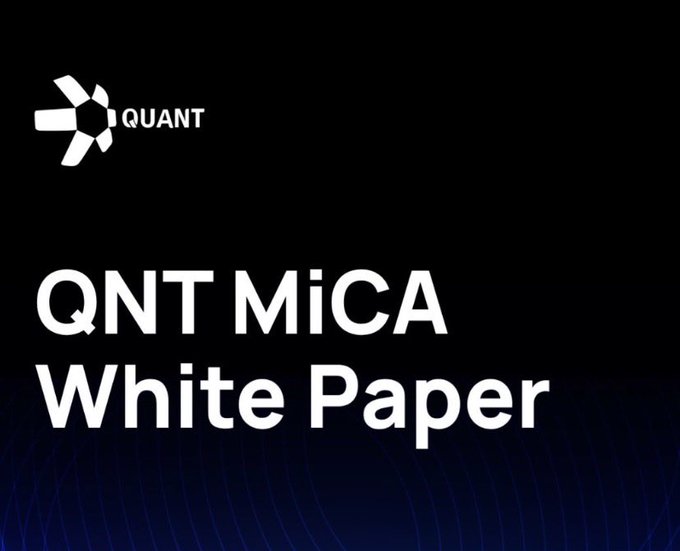 A dark blue cover graphic for the 'QNT Mica White Paper' featuring the white Quant (QUANT) logo in the upper left corner.