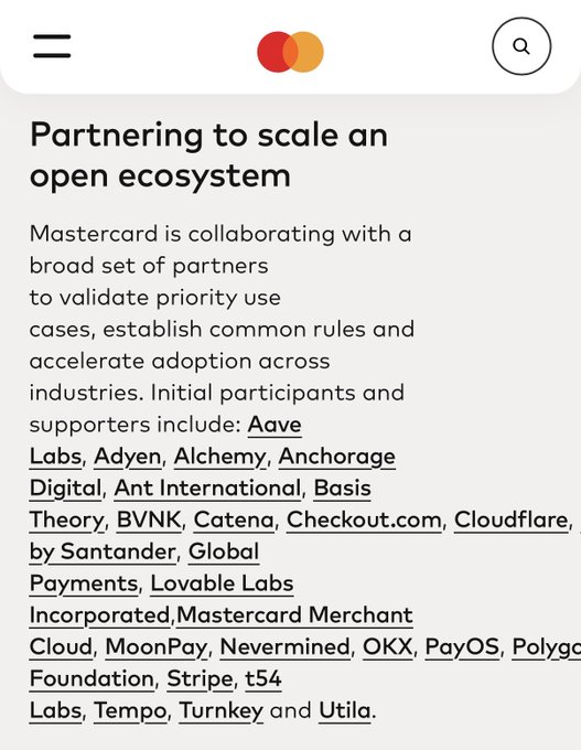 A text box above an image displaying a phone number that reads "1-877-868-5500". Below the image, there is another text box containing more details about Mastercard's Agent Pay and $AAVE partnership with other companies like Amazon, Loveable Lab, Paypal, Cloud Foundation, MoonPay, and Octopus.