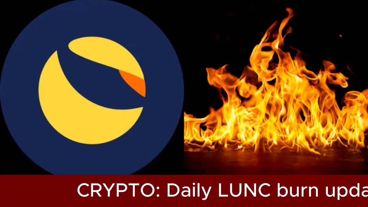 The image features a logo for Crypt, which is a blue circle with an orange sun inside of it. Below the logo, there's text that reads "Daily LUC", followed by a red block containing the word "Burn". The background of the image is black and shows a fire burning on top.