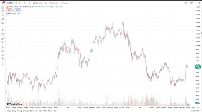 A TradingView candlestick chart for Bitcoin (BTCUSD) showing price action from approximately 2023 to 2026, with a current price of $95,500.