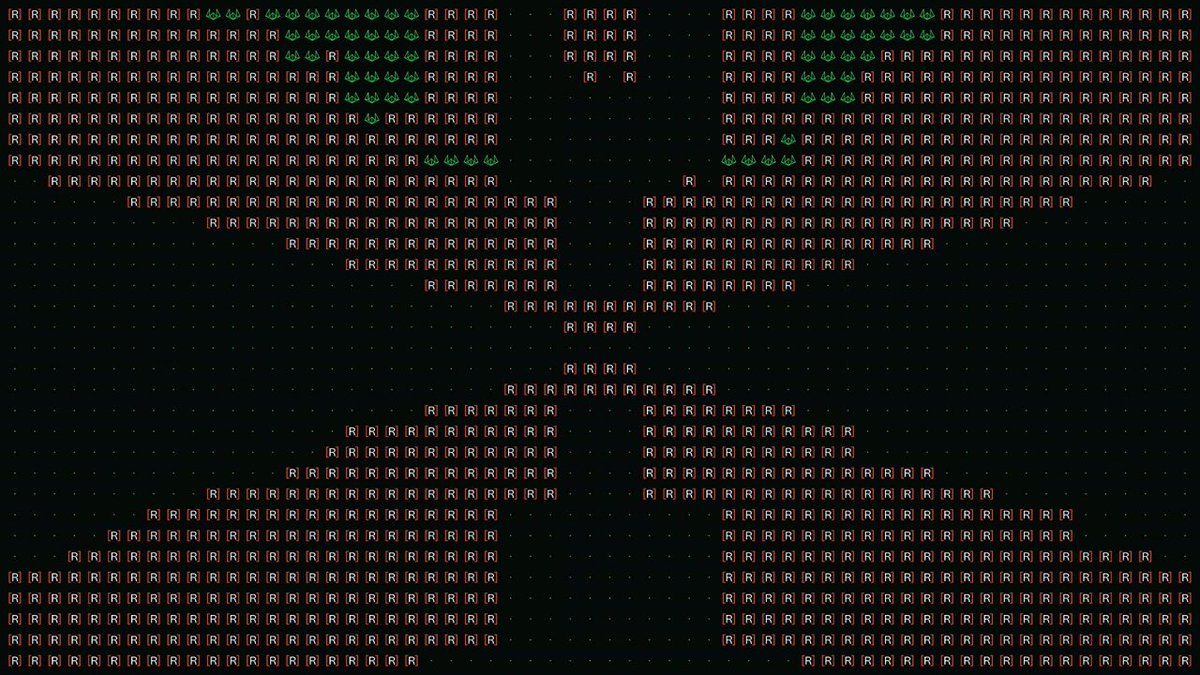 The image features a large screen with a pattern of small squares arranged in rows and columns. The squares are colored red, green, and black, creating an abstract design that resembles a cat's face or a butterfly. The background of the image is dark gray, providing contrast for the colorful squares. The text "join @fabric_vc & @Wintermute_t for R[3]sidency" suggests that this could be an advertisement for a residency program in the fields of crypto, AI, robotics, and emerging tech.