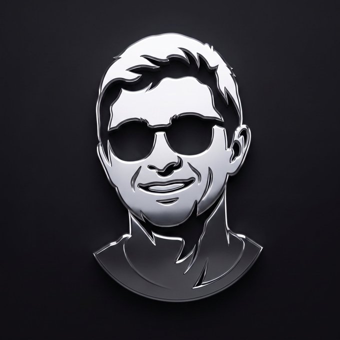 A polished silver bas-relief bust of a smiling man wearing sunglasses, likely an icon associated with the $SILV token, complements the announcement of physical silver-backed tokens launching on the Solana blockchain.