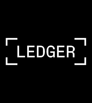 The Ledger logo displayed in white text enclosed by bracket-style corner markers on a black background.