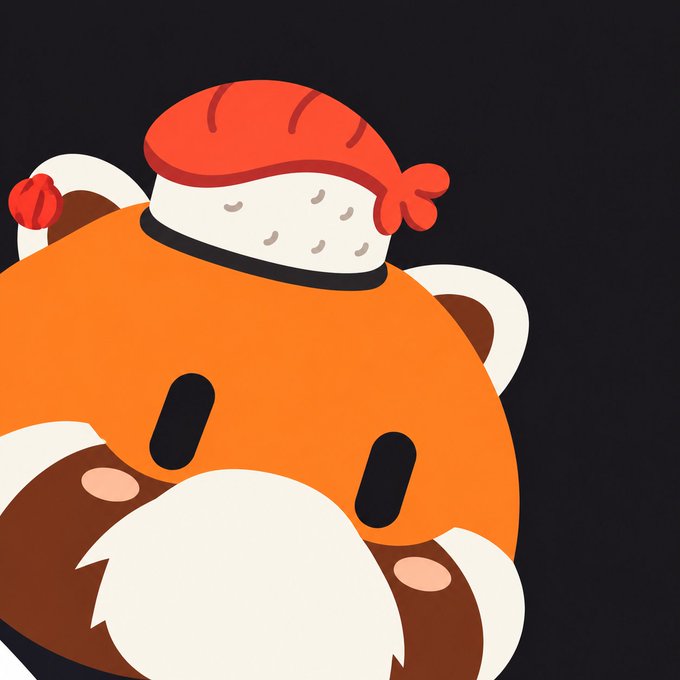 A cartoon-style illustration shows a red panda character wearing a red beanie, peeking from the bottom left against a dark gray background.