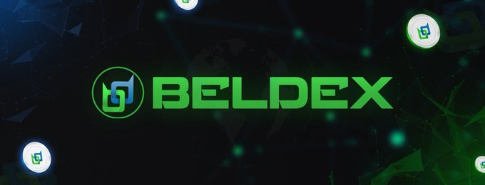 A green logo and text read 'BELDEX' against a dark background with a world map motif and network lines.