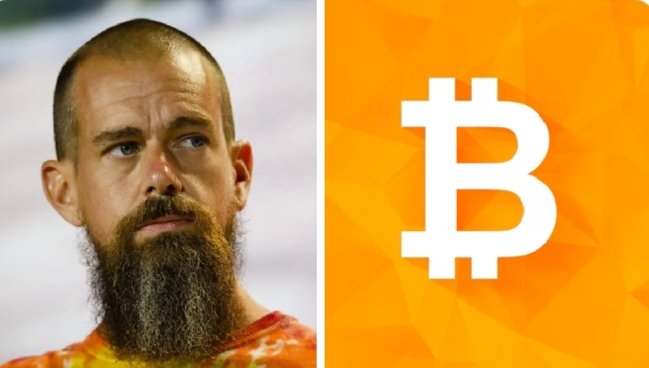 The image features Jack Dorsey, Block CEO, alongside an orange Bitcoin logo, visually representing his company's continued accumulation of 9,117 BTC valued at approximately $589 million.