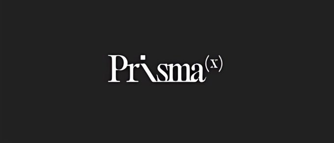A minimalist black title card with the centered white logo text “Prisma(x)” on a dark background.
