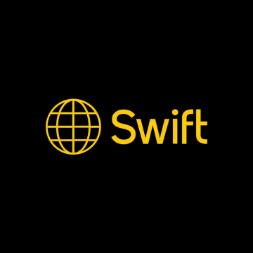 The image features a logo for "Swift", which is a cryptocurrency, displayed against a black background. The logo consists of a yellow circle with a white border enclosing a globe within it. Below this logo, there's text that reads "Swift". Additionally, there are two words in the image that read "XRP BABY" and "focus on what is in the image and how it relates to the post".