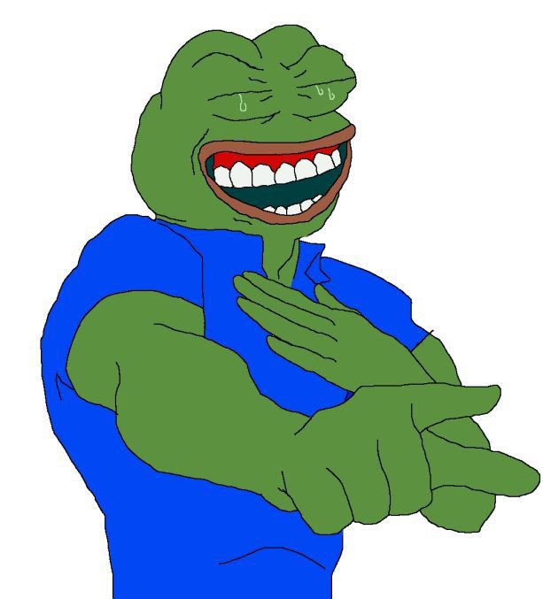 The image features a cartoon frog with green skin, wearing a blue shirt and making a funny face for the camera. The frog has its arms crossed over its chest and is holding up one finger as if pointing at something or someone. The caption of the image reads "Hey @moonshot you list only garbage or? $pepe GsR6Z8sxiz9oiLWYAMYDvJu9jf3QwNbCa8xK4Emfh7F3".