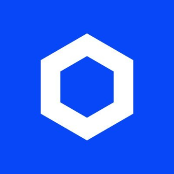A blue background featuring the Chainlink logo, a white hexagonal shape, representing the cryptocurrency project's expanding integration across multiple blockchain platforms.