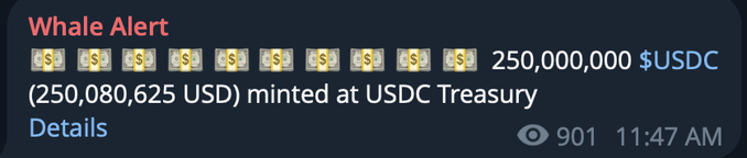 This image shows a screenshot of an email, specifically an attachment named "liquidity.mp3". In the main body of the email, there are details about money being minted by USDC Treasury, stating that $250m has been minted at USDC Treasury, and it is currently minted at $50,000 per coin on the cryptocurrency exchange @solana. The image also features a reference to another post titled "liquidity: Another $250m issued on @solana". This highlights that this email may be related to a discussion or transaction involving cryptocurrency or financial matters, specifically tied to USDC Treasury and its minting process at solana.