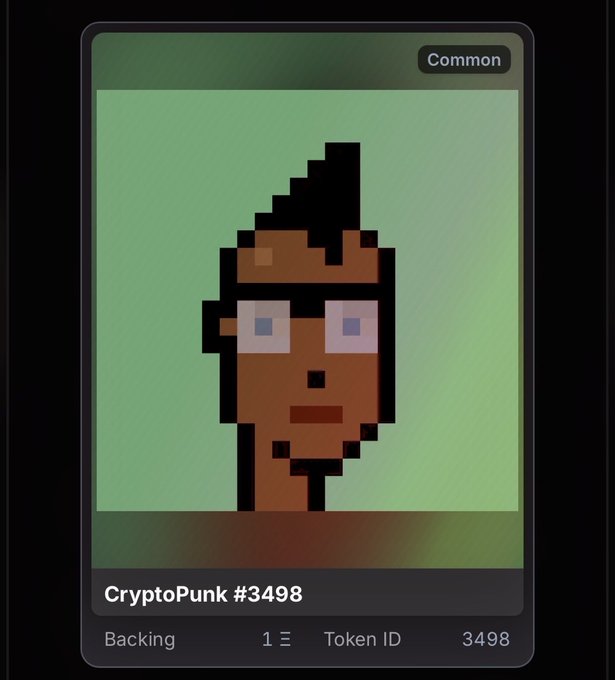 The image displays CryptoPunk #3498, a "Common" tier pixelated portrait of a character with a small dark mohawk on a green background, with backing of 1 and Token ID 3498. It illustrates the prize won on a FWA (Free Wallet Action) spin, where a 0.1 ETH entry yielded a rare 30 ETH CryptoPunk as a top-tier reward.