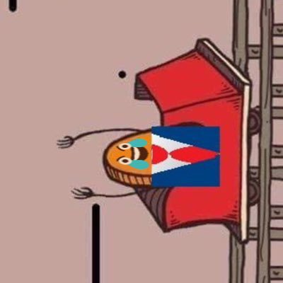 The image is rotated 90 degrees and shows a cartoon character with a Cuba flag for a body, humorously holding a basket, with the caption "chart actually looks good" playfully suggesting the Cuban flag resembles a rising stock chart with its red, white, and blue colors.