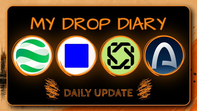 A banner titled 'MY DROP DIARY DAILY UPDATE' displays logos for Sui, Hyperliquid, Polygon, and Arbitrum.