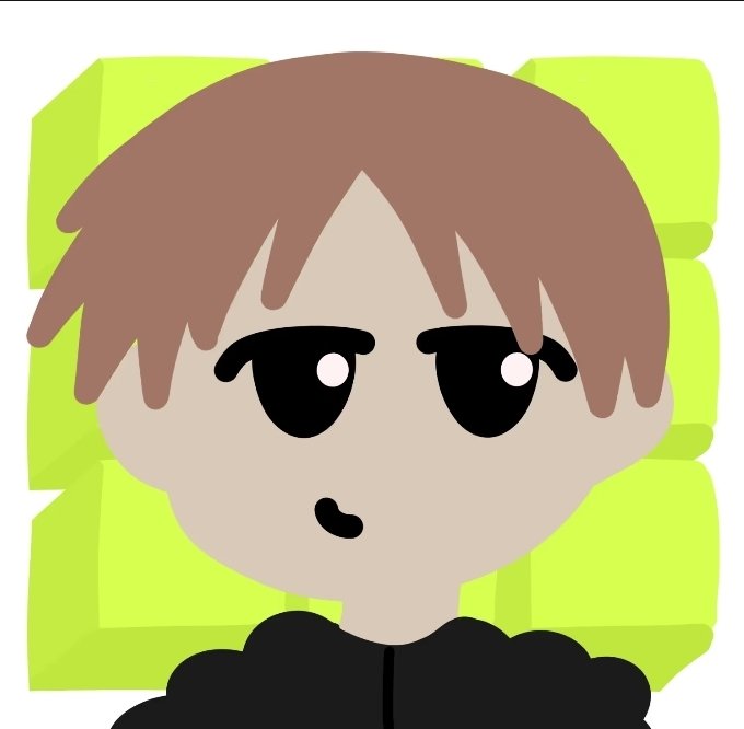 A cartoon-style drawing of a character with brown hair, large dark eyes, and a small frowning mouth, wearing a black top against a bright yellow-green background. The somber, contemplative expression visually reinforces the post's pessimistic stance on Bitcoin, complementing the bear's call for $BTC to gain liquidity before moving higher.