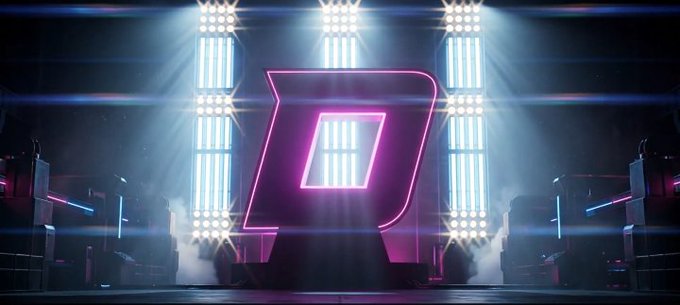 The image features a large neon sign with the letters "D" written in pink, which appears to be glowing brightly against a dark background. The sign is located at the center of the frame, drawing attention to itself as the main focus. In the surrounding area, there are several chairs and other objects that contribute to the overall atmosphere of the scene. The image also contains text that reads "gDropee, T-1 - The Convergence Post T-1 before @dropee_app TGE, and almost every major part of the Dropee thesis is starting to align at once: • 1B+ users   − $0.0005 transaction fees". This text provides context about the image's content and its relation to a specific event or situation.