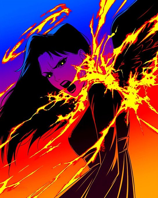 A dramatic illustration shows a fierce female warrior with long black hair, glowing yellow eyes, and a battle cry expression, surrounded by explosive bursts of orange and yellow flames against a blue-to-orange gradient sky. The fiery, powerful energy of the image visually echoes the post's theme of "burning" capital being cycled into building Sea Verity's maritime intelligence layer, symbolizing how the yield reinvests with intensity and momentum.