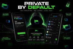 A promotional graphic for Beldex features three smartphones displaying different apps from the Beldex ecosystem, including BChat, BelNet, and Beldex Browser, with bold text reading "PRIVATE BY DEFAULT — NO TRACKING, NO LEAKS, JUST YOU." The image ties to the post by visually showcasing the variety of privacy-focused apps that each could be considered the "MVP," but together form one cohesive Beldex ecosystem.